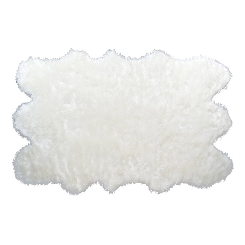 Anvi Faux Fur White Area Rug - Image 0