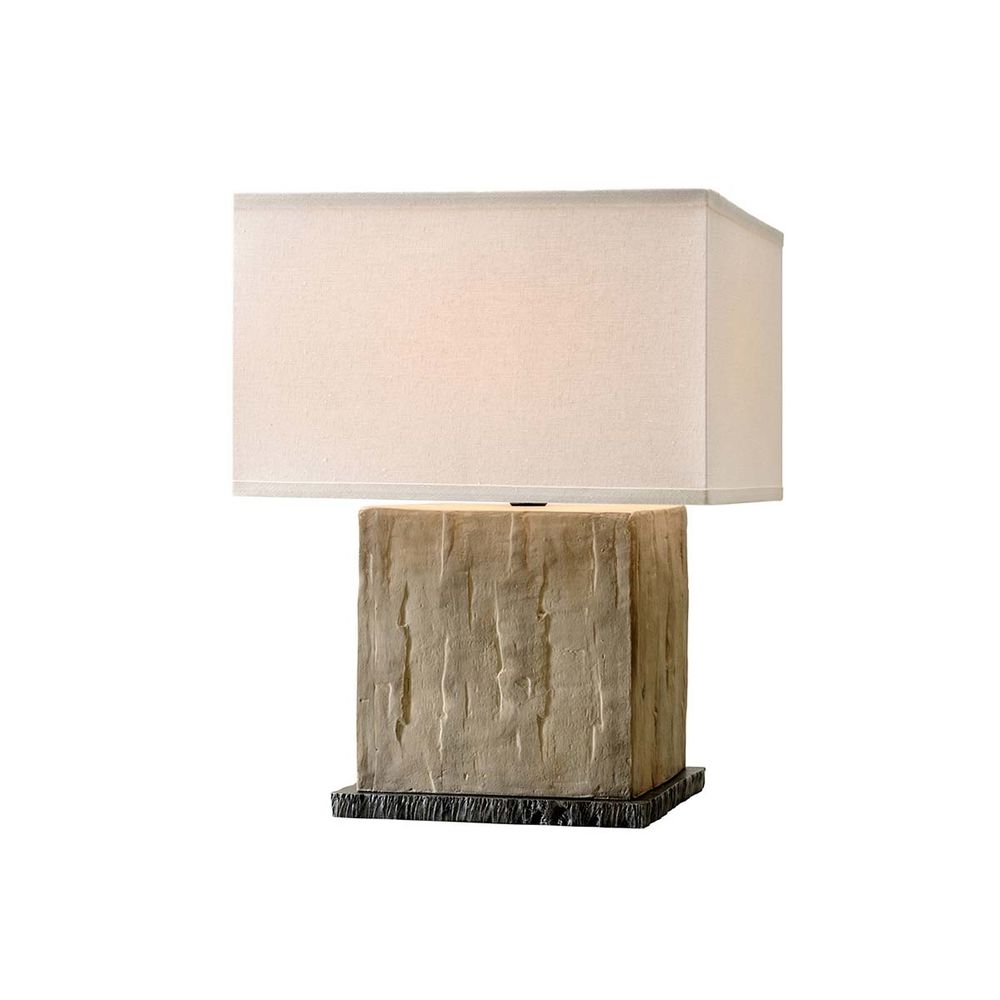 Bethea Cube Table Lamp, Sandstone - Image 0