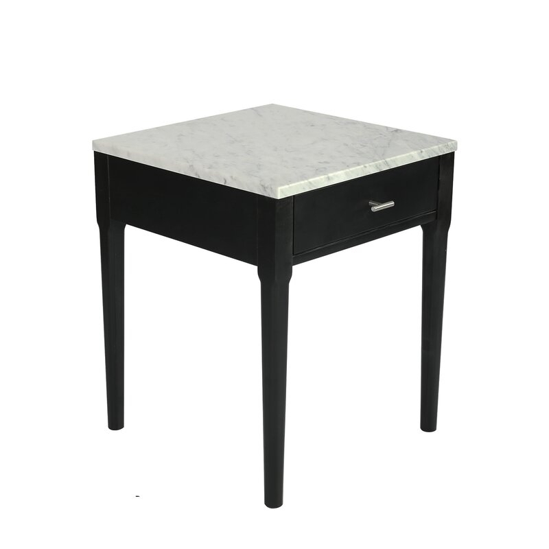 Croyden Marble Top End Table / Black - Image 1
