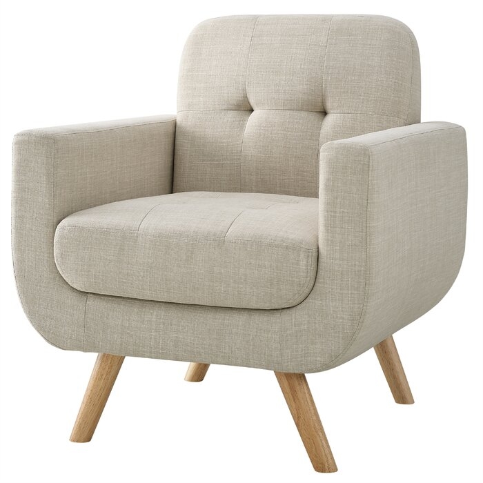 Juliana 29'' Wide Tufted Linen Club Chair - Image 0
