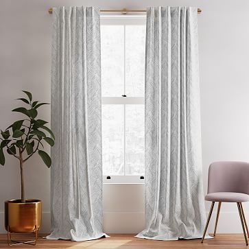 Fragmented Lines Curtain, Set of 2, Black 48"x96" - Image 0