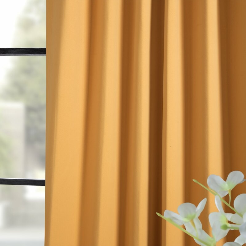 Destinie Solid Room Darkening Thermal Rod Pocket Curtain Panels - Set of 2 - Image 2