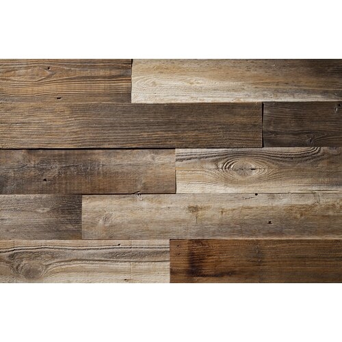 4.87" x 52" Reclaimed Solid Wood Wall Paneling - Image 0