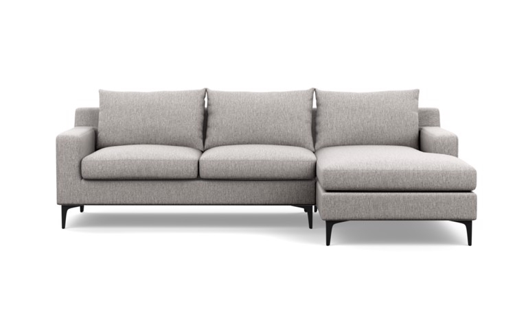 SLOAN Sectional Sofa with Right Chaise in Earth with matte black legs - Image 0
