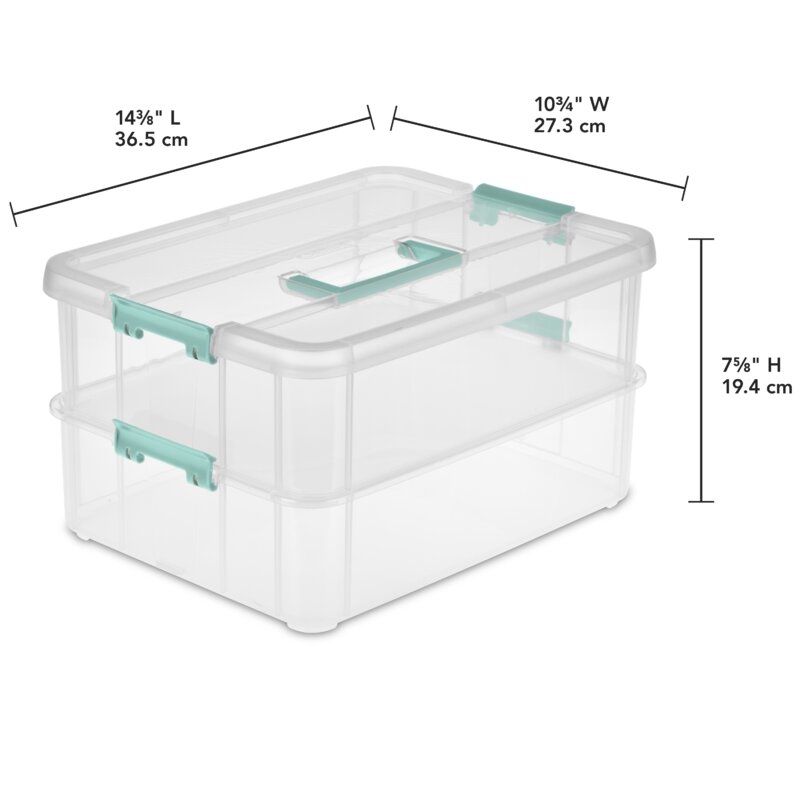 Stack and Carry 2 Layer Handle Plastic Box (Set of 4) - Image 1