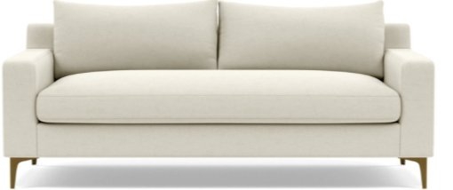 SLOAN Fabric 2-Seat Sofa, Chalk, Brass-Plated Slon L Leg - Image 0