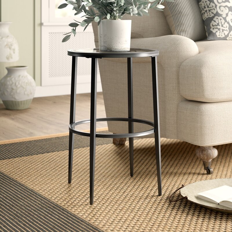 Harlow Glass Top End Table /  Black - Image 0