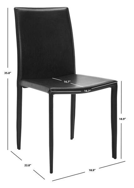 Karna 19''H Dining Chair - Black - Safavieh - Image 3