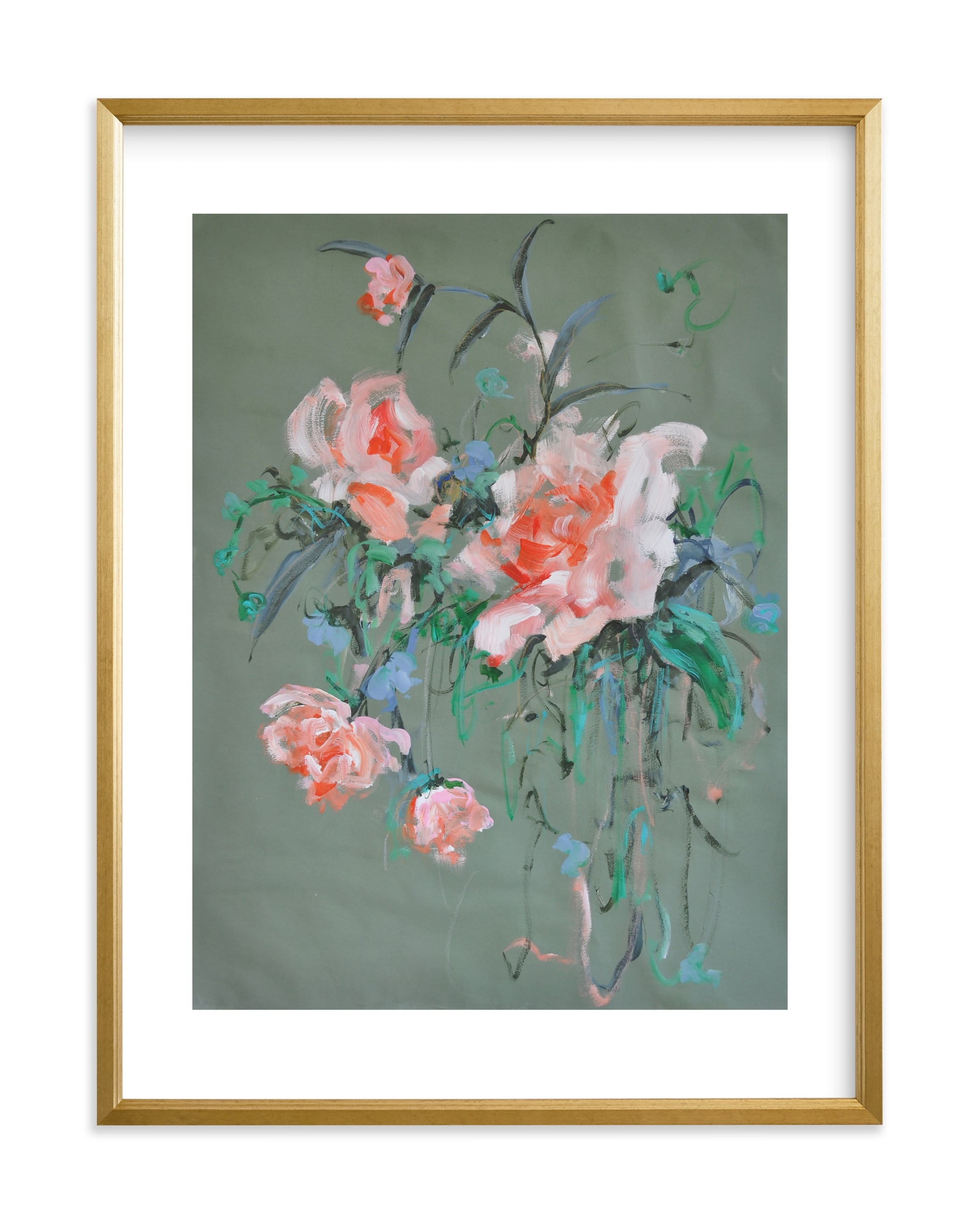 Arrangement In Rose & Teal Art Print - Image 0