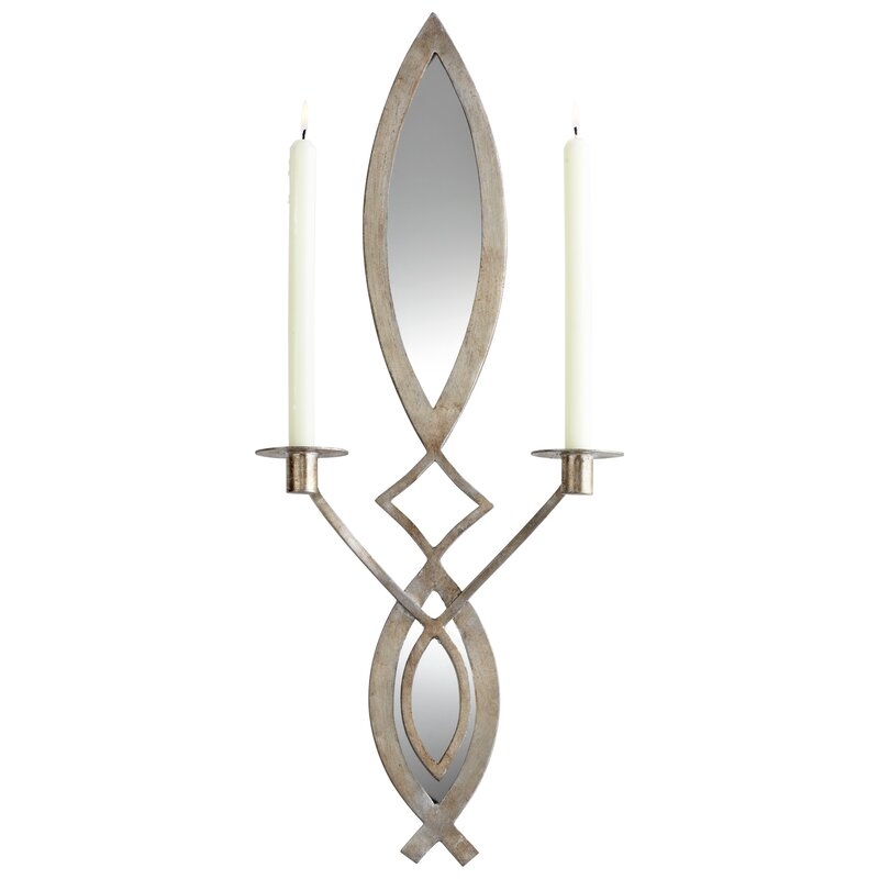 Exclamation 28" Iron Wall Sconce with Candle Included - Image 0