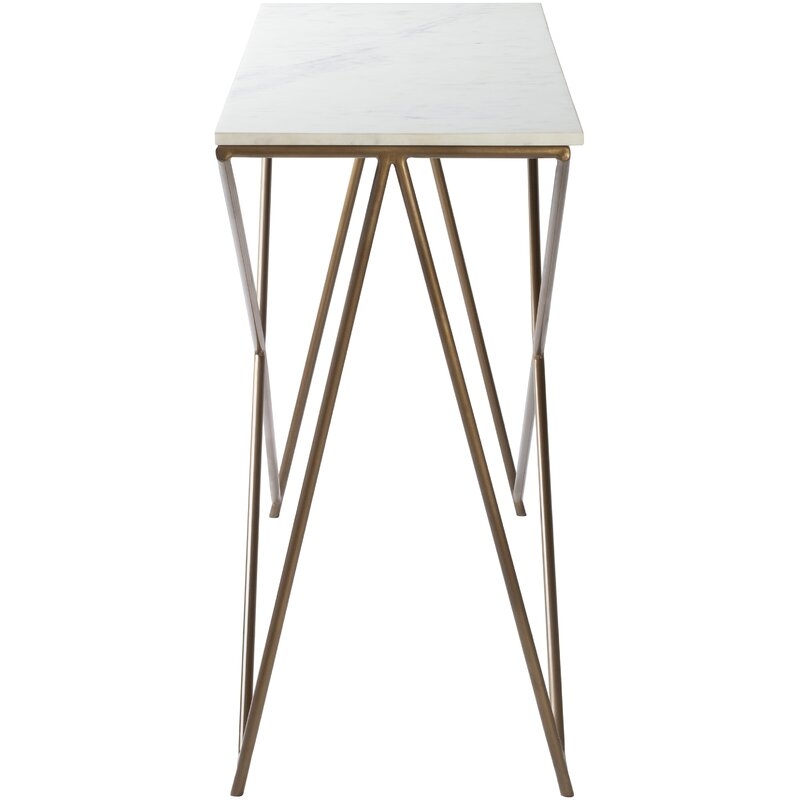 Norah Modern White, Gold Console Table - Image 4
