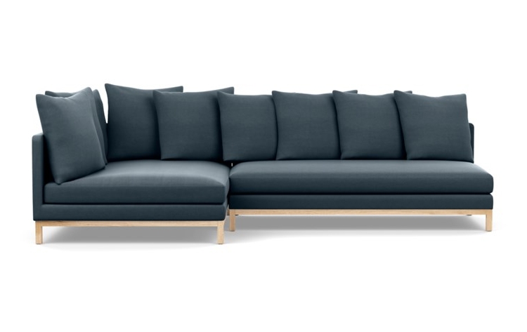 Jasper Chaise Left Sectional with Aegean Fabric and Natural Oak legs with Scatter Pillows - Image 0