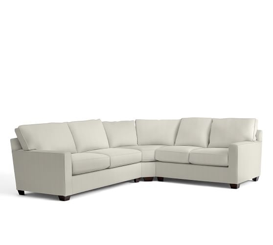 *CUSTOM* Buchanan Square Arm Upholstered Curved 3-Piece L-Shaped Sectional With Wedge - Image 1