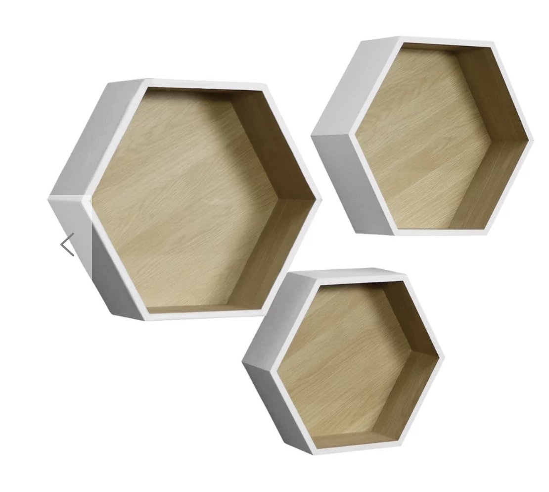 Orchila Hexagon 3 Piece Wall Shelf Set - Image 0