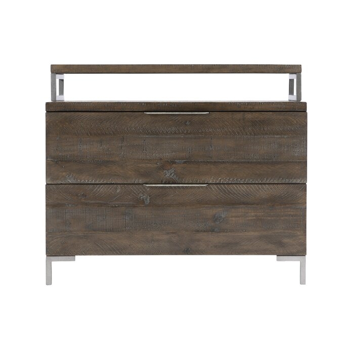 Bernhardt Haines 2 - Drawer Bachelor's Chest in Sable Brown/Sliver - Image 1