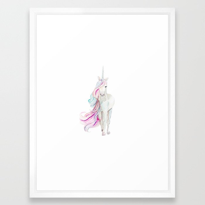 Watercolor Unicorn Framed Art Print by craftberrybush- 20x26 - Image 0