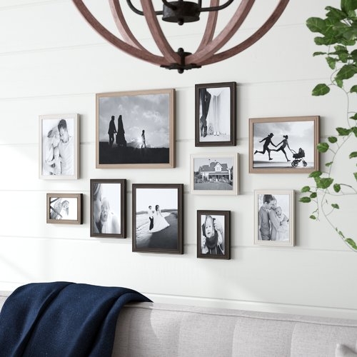 10 Piece Sturminster Gallery Picture Frame Set-White Wash/Charcoal Gray/Rustic Gray - Image 2