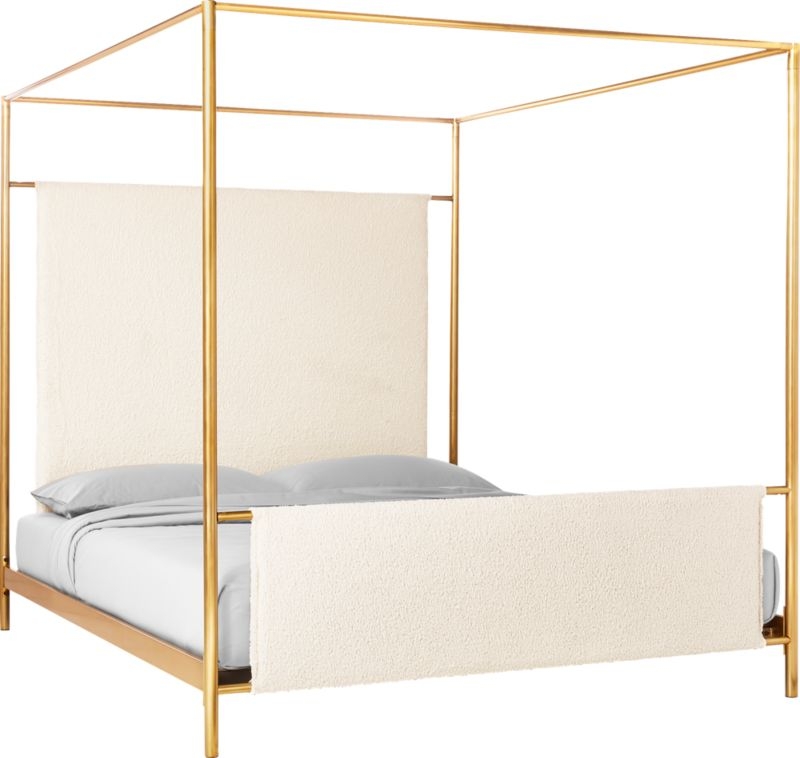 Odessa Shearling Canopy Bed King - Image 6