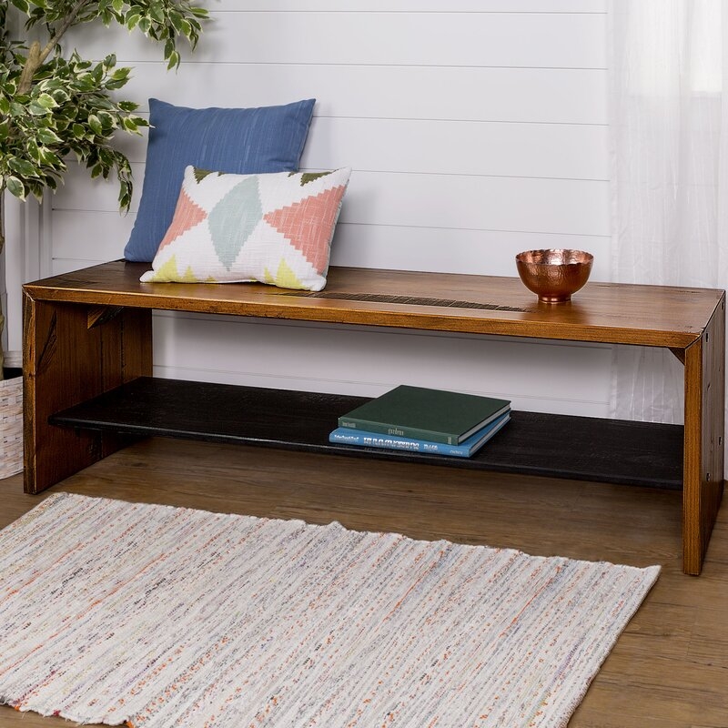 Arocho Rustic Solid Reclaimed Wood Storage Bench - Image 1