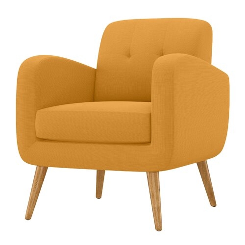 Valmy Lounge Chair- Mustard Yellow Linen - Image 4