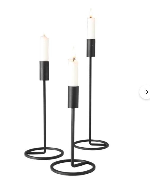 3 Piece Cylinder Top Metal Candlestick Set - Image 0