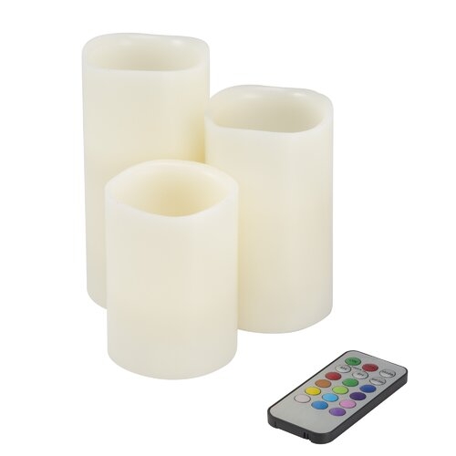 3 Piece Vanilla Flameless Candle Set - Image 0