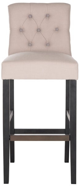 Tiffany Tufted Bar Stool - Taupe/Grey/Black - Safavieh - Image 0