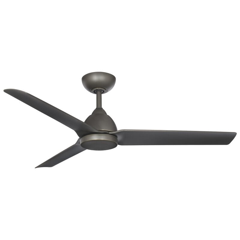 54'' Mocha 3 - Blade Outdoor Smart Propeller Ceiling Fan with and Light Kit Included - Image 0