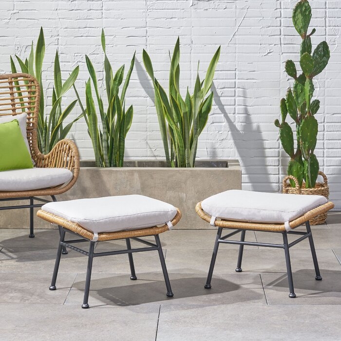 Gosnold Outdoor Ottoman with Cushion (Set of 2) - Image 0