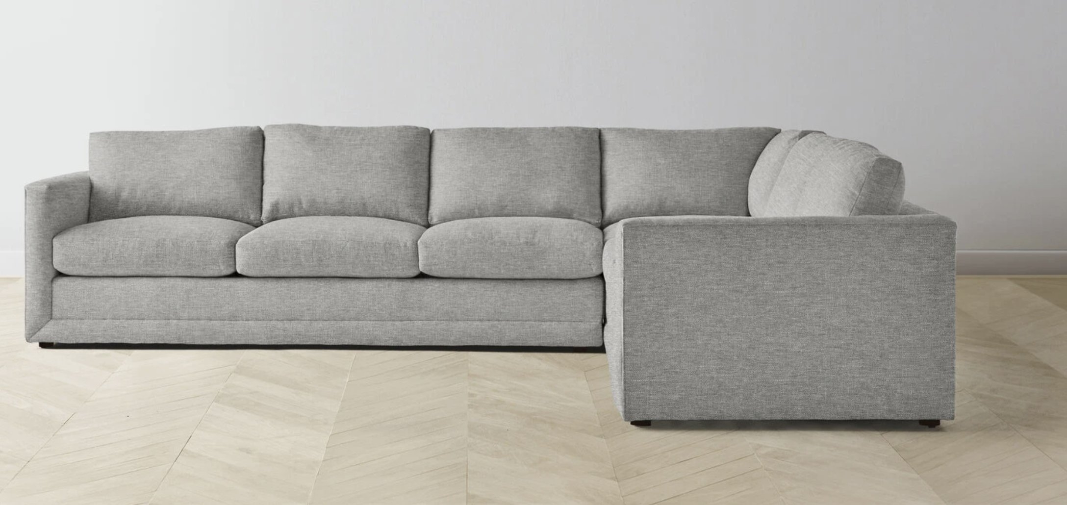 The Warren-Heather Grey-L Sectional - Right: 127" / Left: 98" - Image 0