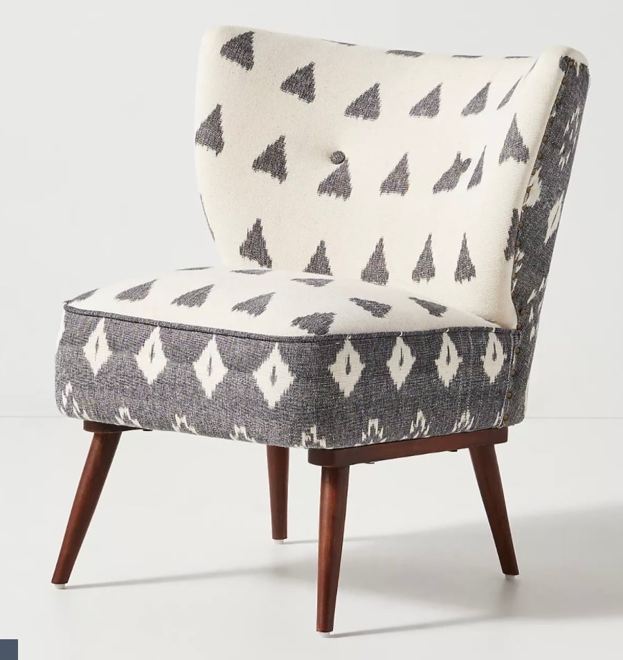 Woven Ikat Petite Accent Chair By Anthropologie in White - Image 0