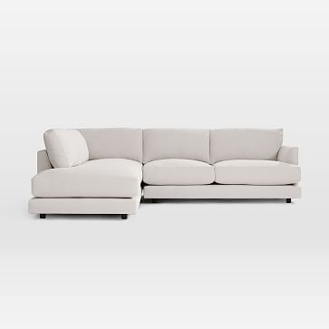 Haven XL Sectional Set 05: Left Arm Sofa, Right Arm Terminal Chaise, Performance Yarn Dyed Linen Weave, Stone White, Concealed Support, Trillium - Image 3