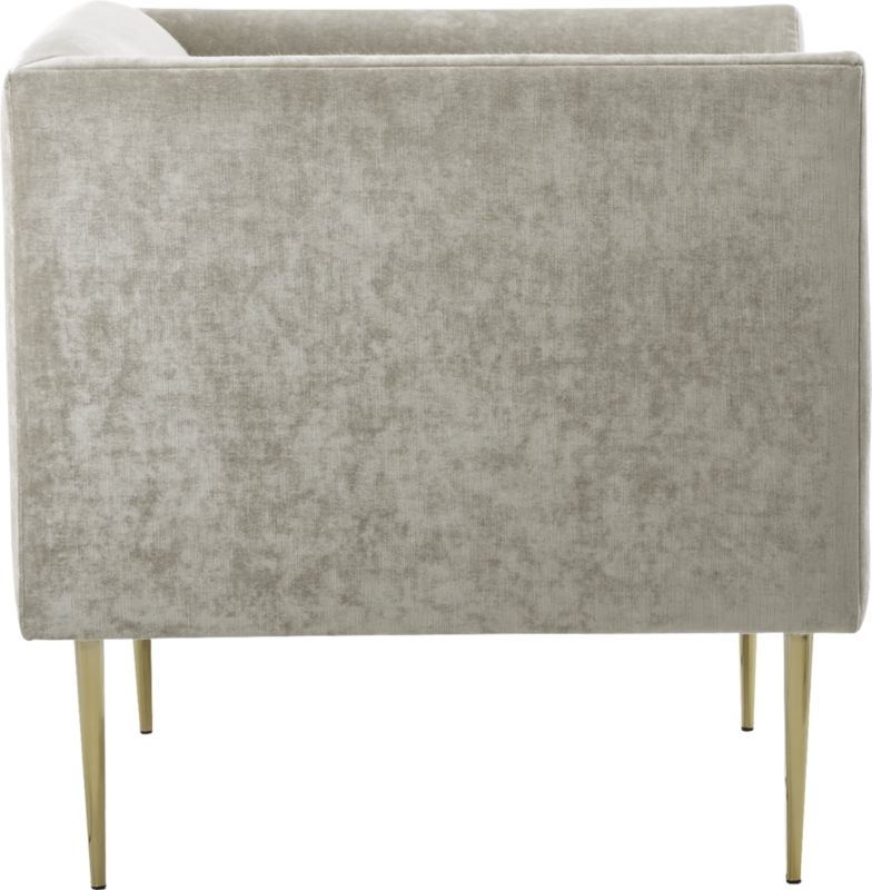 Marais Shadow Grey Velvet Armchair with Brass Legs - Image 4