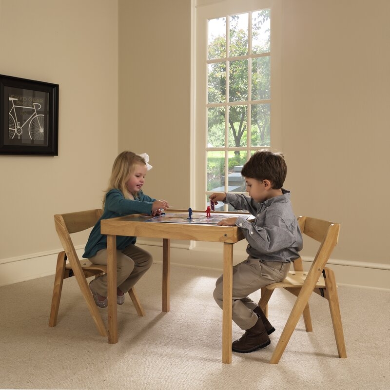 Aghacully Kids 3 Piece Square Writing Table and Chair Set - Image 4