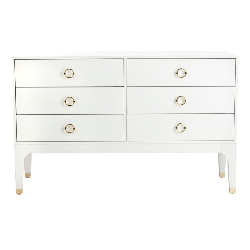 Lorna 6 Drawer Double Dresser - White - Image 0