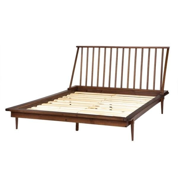 Spindle Back Solid Wood King Bed, Walnut - Image 2