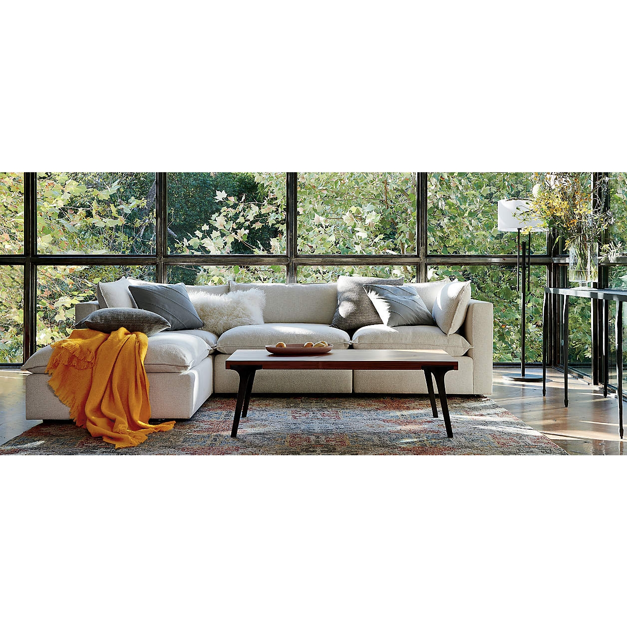Lotus Deep 4-Piece Reversible Sectional with Ottoman - Image 2