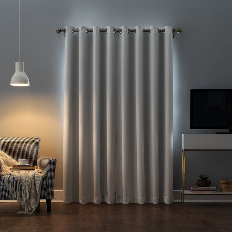 Oslo Max Blackout Home Theater Grade Solid Blackout Thermal Single Curtain Panel - Image 1