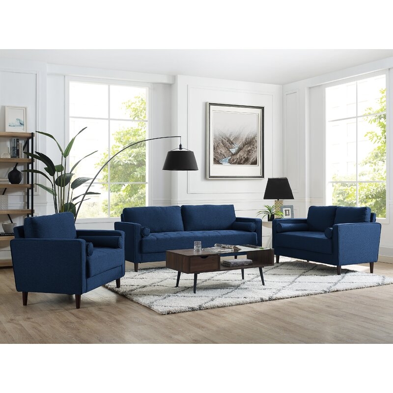 Garren 39.8'' Wide Tufted Club Chair, Navy Blue - Image 2
