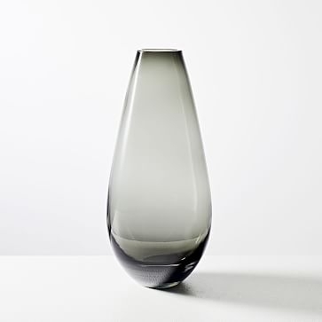 Foundations Vase, Smoke Gray, 10"h Glass Vase - Image 0