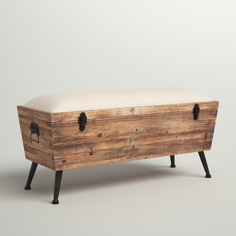 Wood Flip Top Storage Bench - Image 2