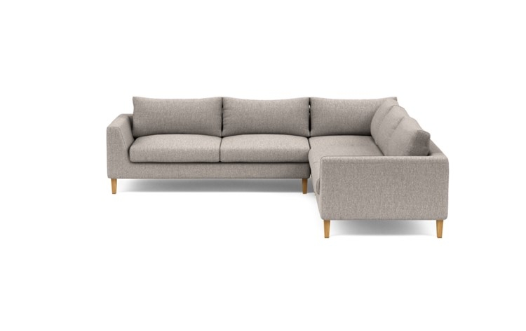 Asher Corner Sectional with Brown Earth Fabric and Natural Oak legs - Image 0