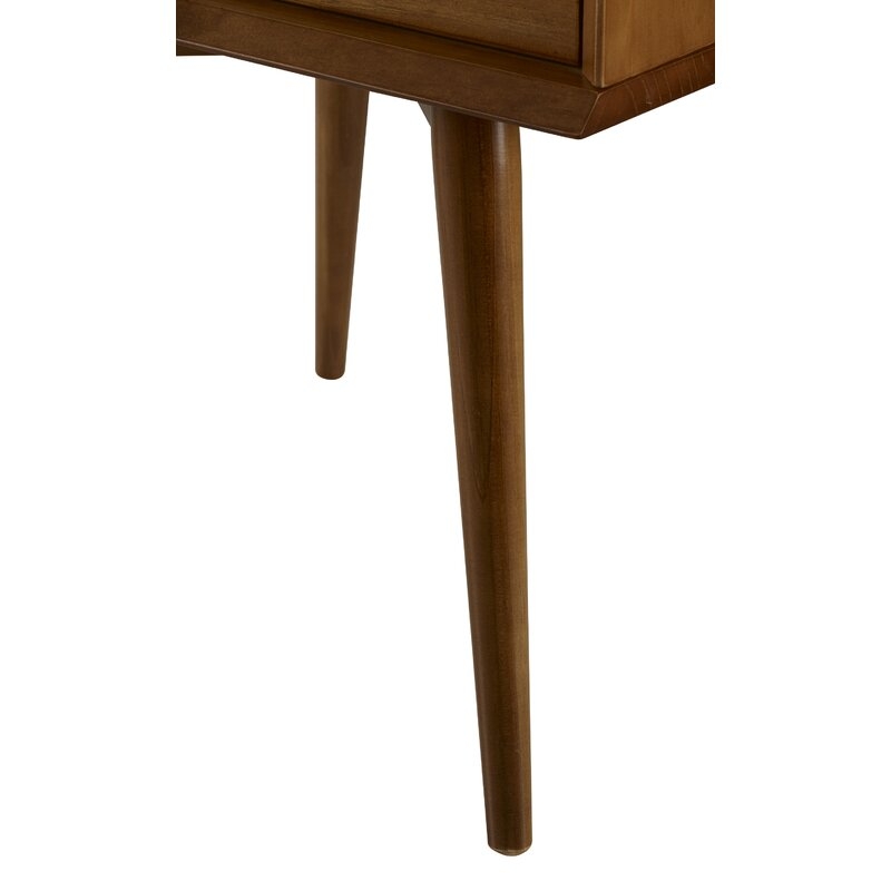 Grady 2-Drawer Solid Wood Nightstand, Castanho - Image 4