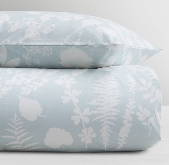 WILDFLOWER WASHED PERCALE DUVET COVER - SKY - Image 0