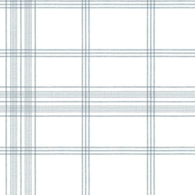 Charter Plaid Wallpaper - Chambray (Double Roll) - Image 0