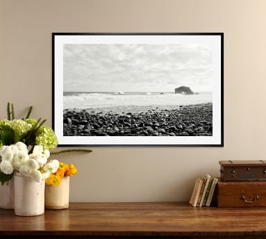 Distant Shore by Lupen Grainne, 42 x 28", Ridged Distressed Frame, Black, Mat - Image 1