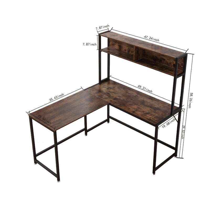 Klinger L-Shape Desk with Hutch - Image 5