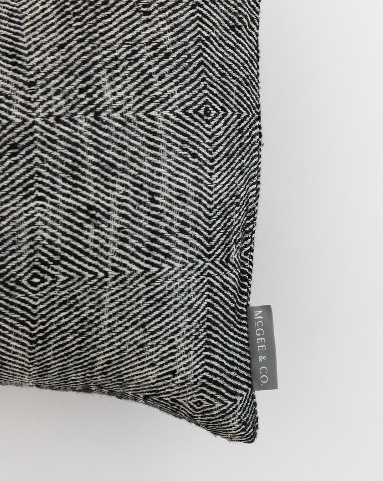 Bentley Cotton Block Pillow Cover, Gray, 36" x 12" - Image 1