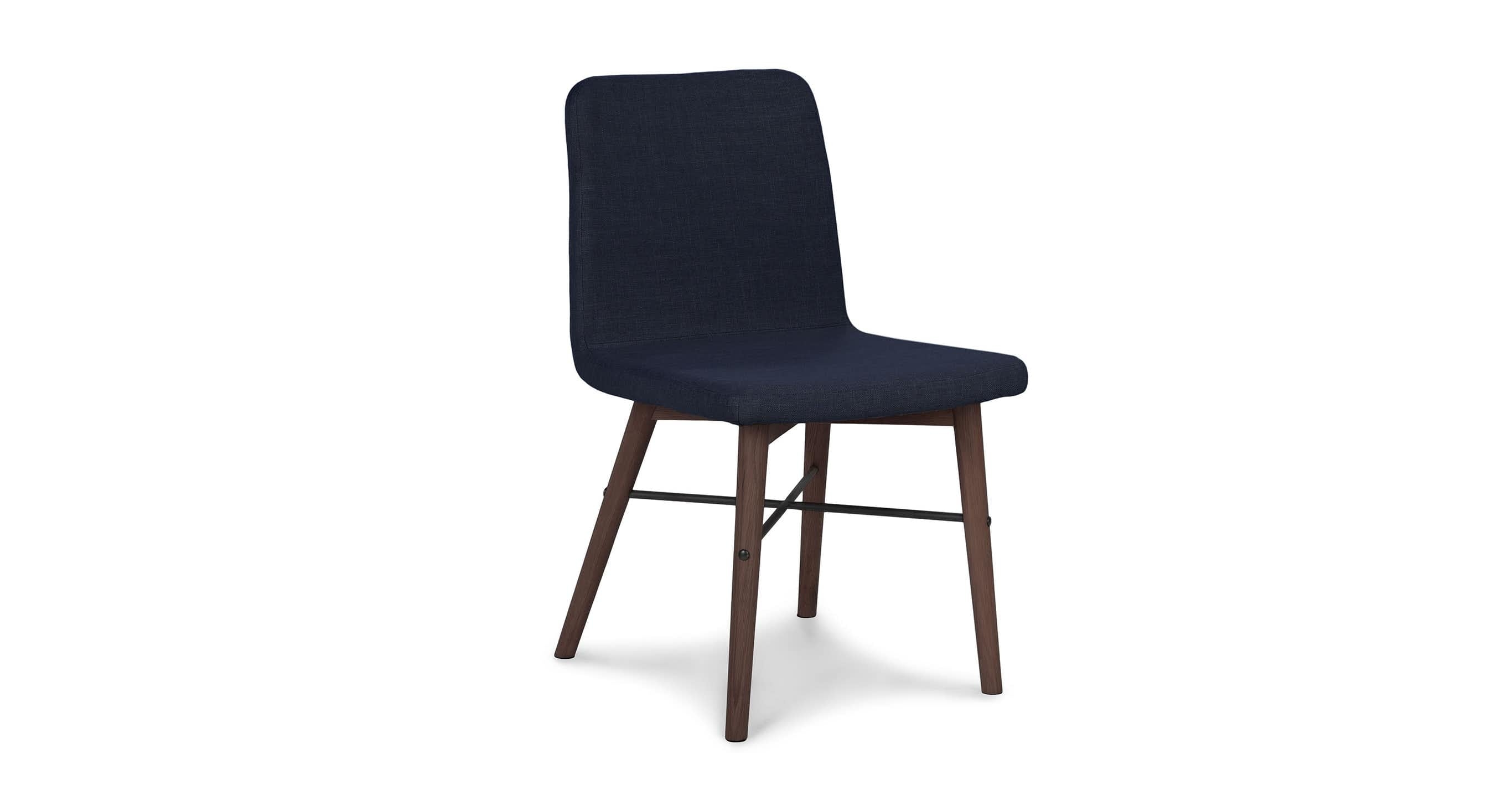 Kissa Oceano Blue Matte Walnut Dining Chair - set of 2 - Image 0