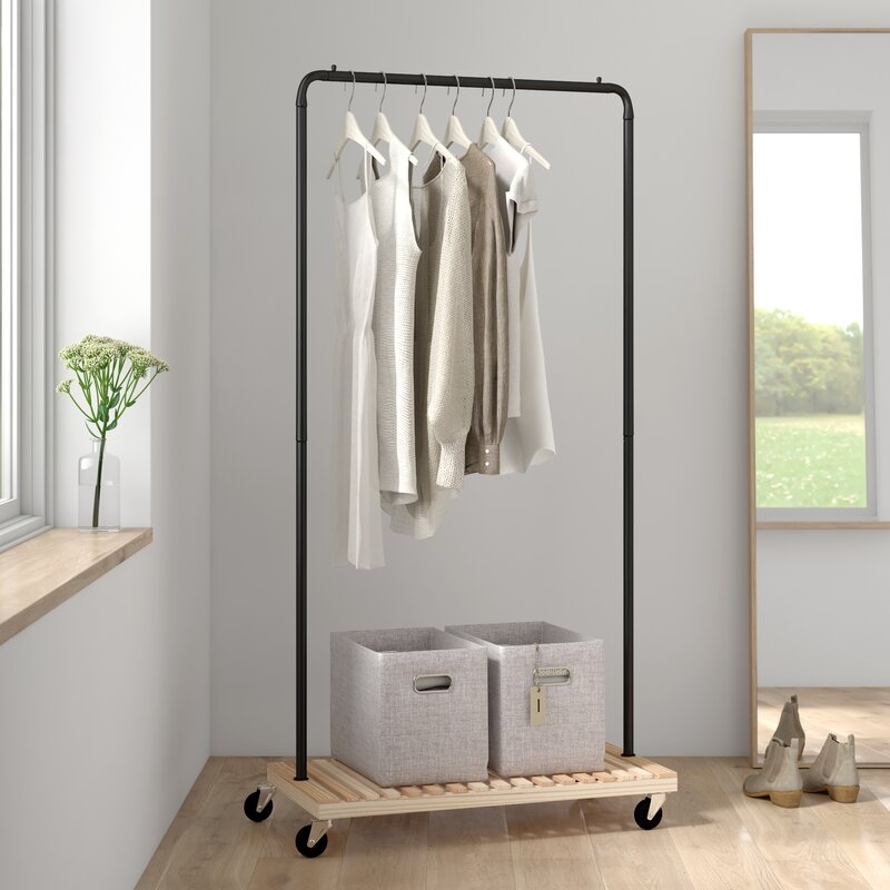 Bruno 36.25'' Rolling Clothes Rack - Image 1